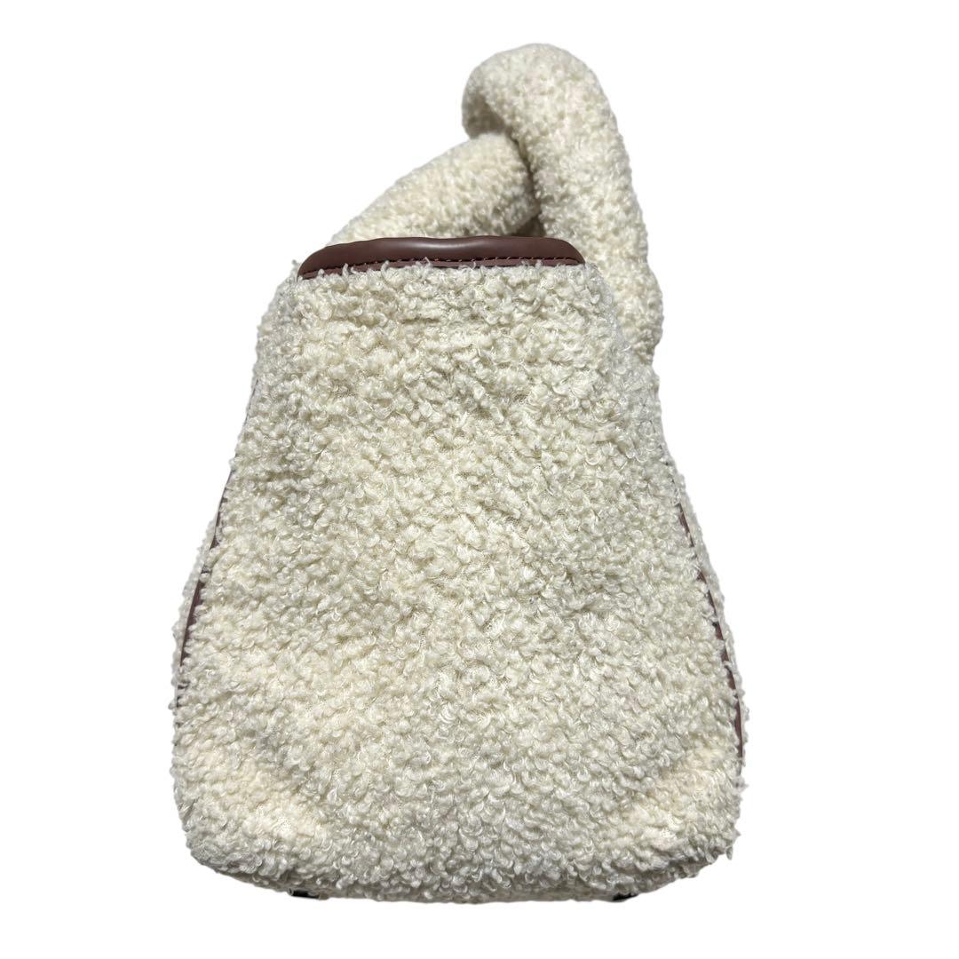 HUNTER ハンター 2WAY ショルダーバッグ ブークレ クリーム ボア