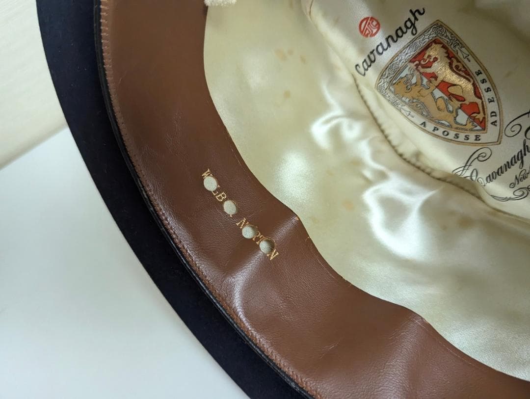 Cavanagh 50sヴィンテージ USA製ホンブルグハット 紺 57cm