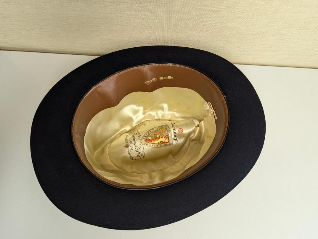 Cavanagh 50sヴィンテージ USA製ホンブルグハット 紺 57cm