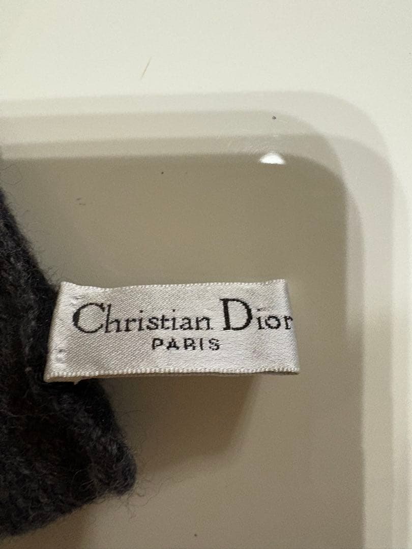 Christian Dior ロゴ入りニットマフラー