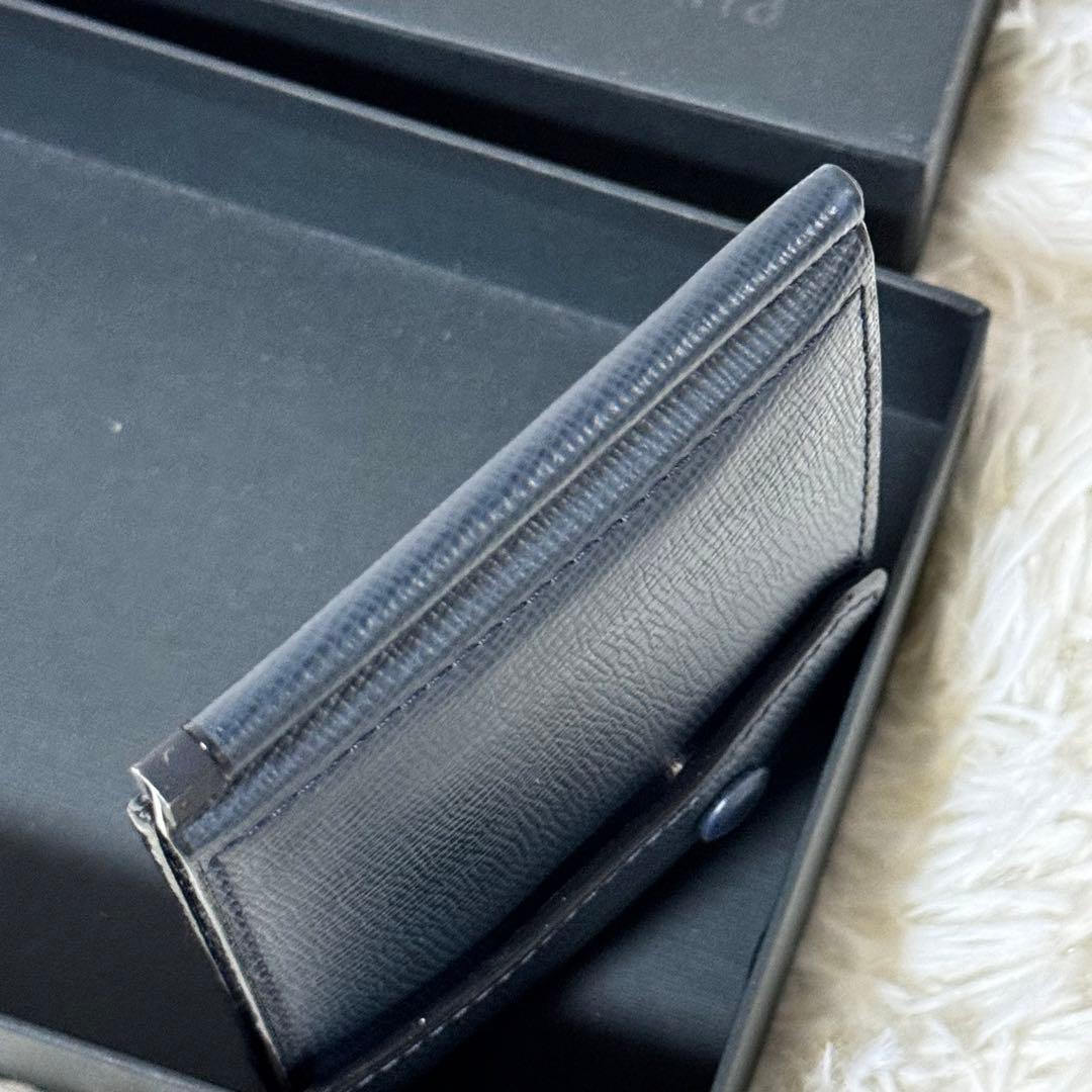 未使用級✨Valextra ヴァレクストラ　マネークリップ　三つ折り　ネイビー