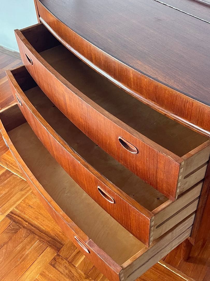 北欧 デンマーク ヴィンテージ チーク 3段 チェスト