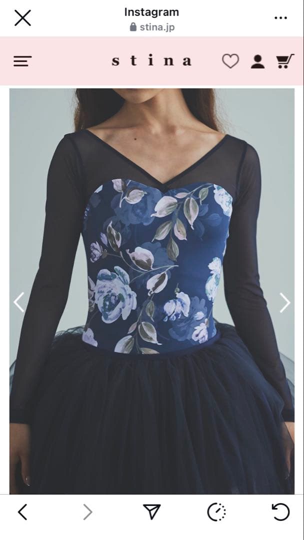 スティナ　stina type V joy flower dark navy M