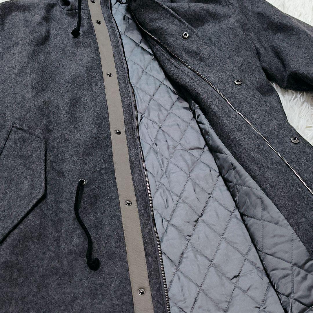 XL/PAUL SMITH ウールカシミヤメルトンロングコート 裏地キルティング