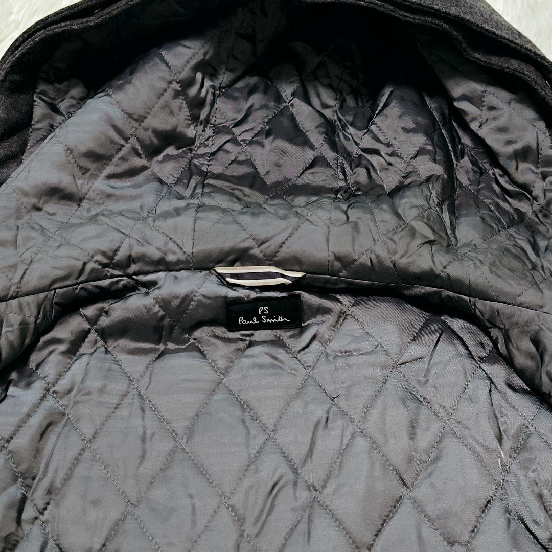 XL/PAUL SMITH ウールカシミヤメルトンロングコート 裏地キルティング