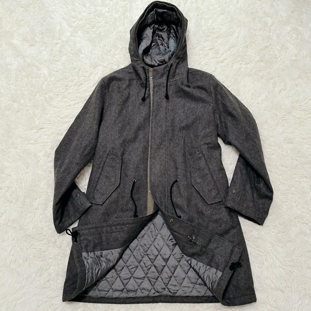 XL/PAUL SMITH ウールカシミヤメルトンロングコート 裏地キルティング