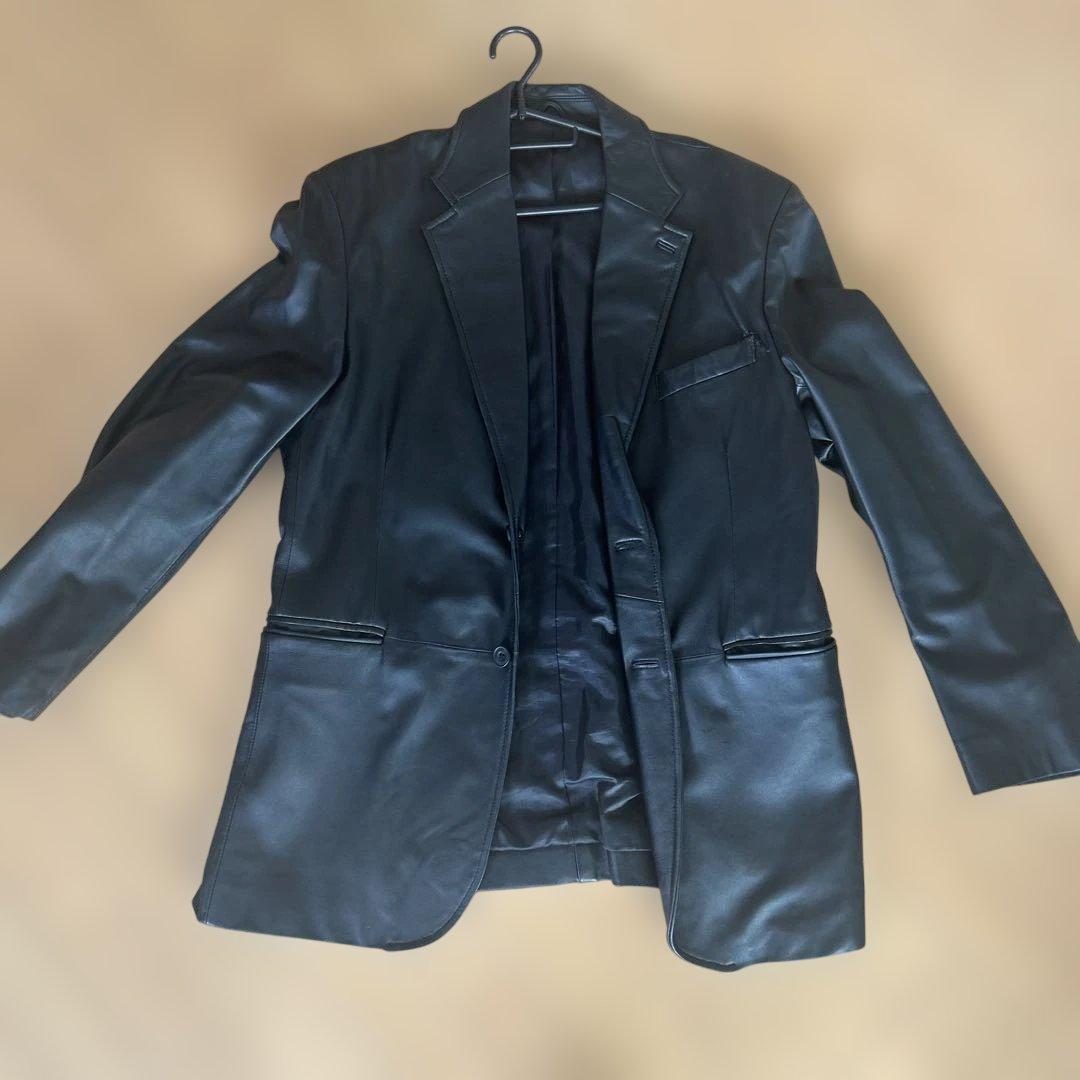 ✨XL相当✨リコリス テーラードジャケット ラムレザー オーバーサイズ