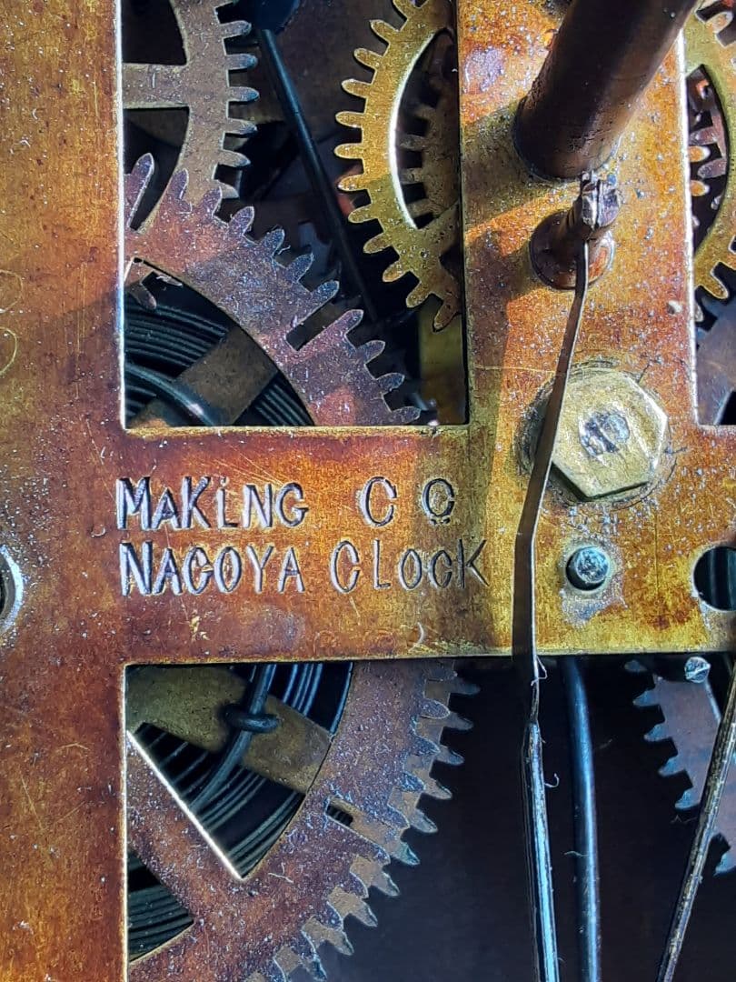 明治時代の八角柱時計、ボンボン時計、分解掃除、調整済み、動作品