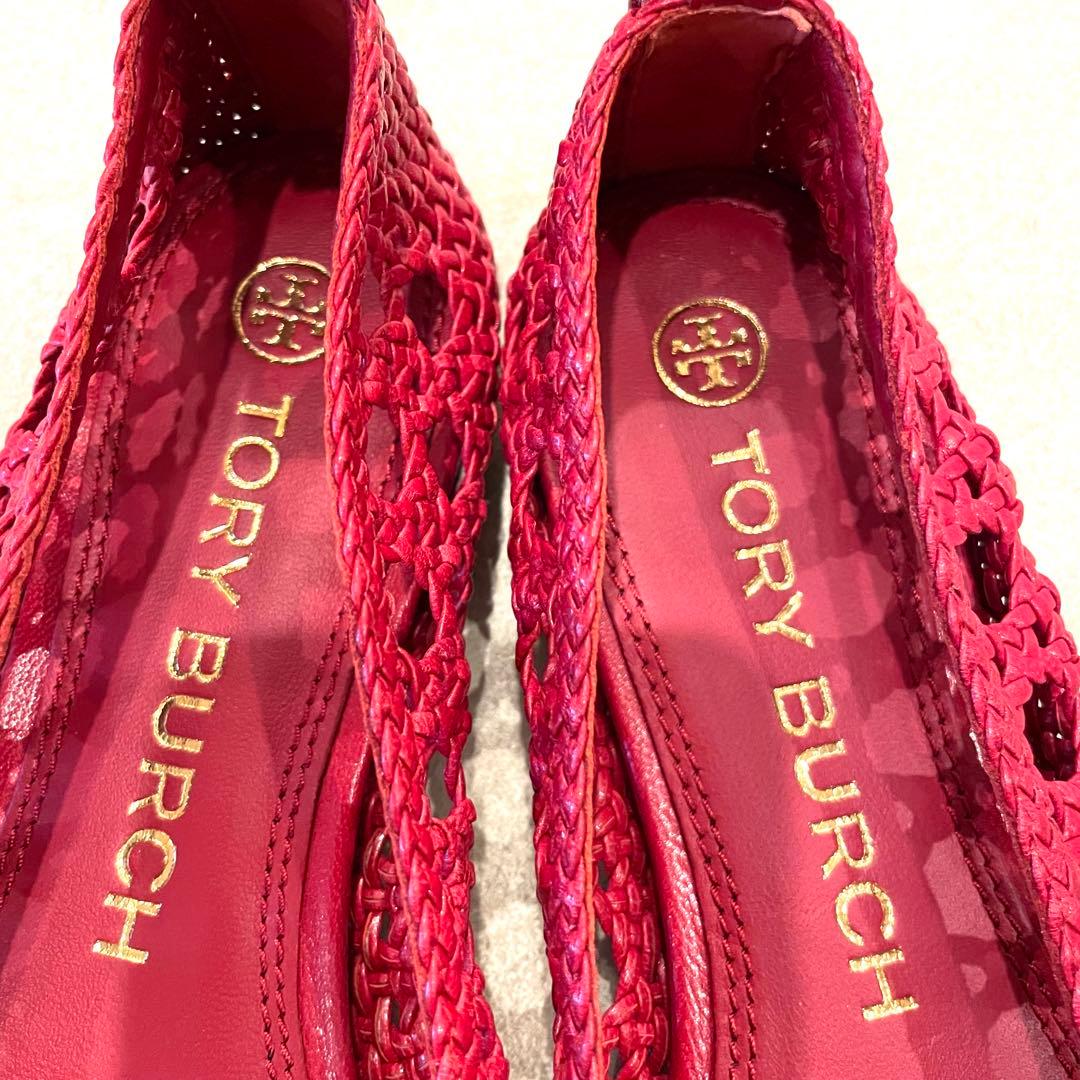 売約済みーーー【新品】TORY BURCH レッド フラットシューズ 8M