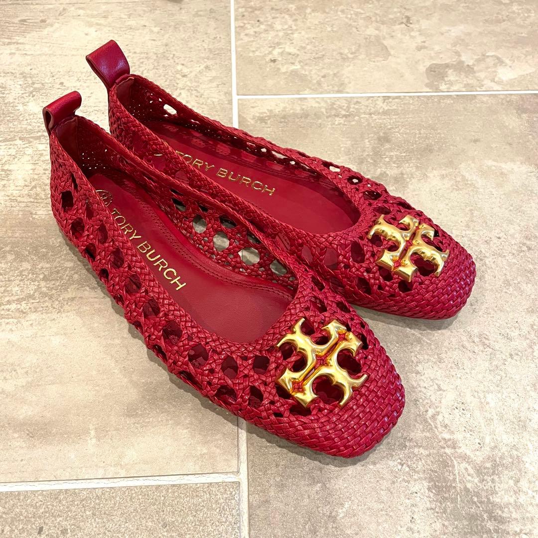 売約済みーーー【新品】TORY BURCH レッド フラットシューズ 8M