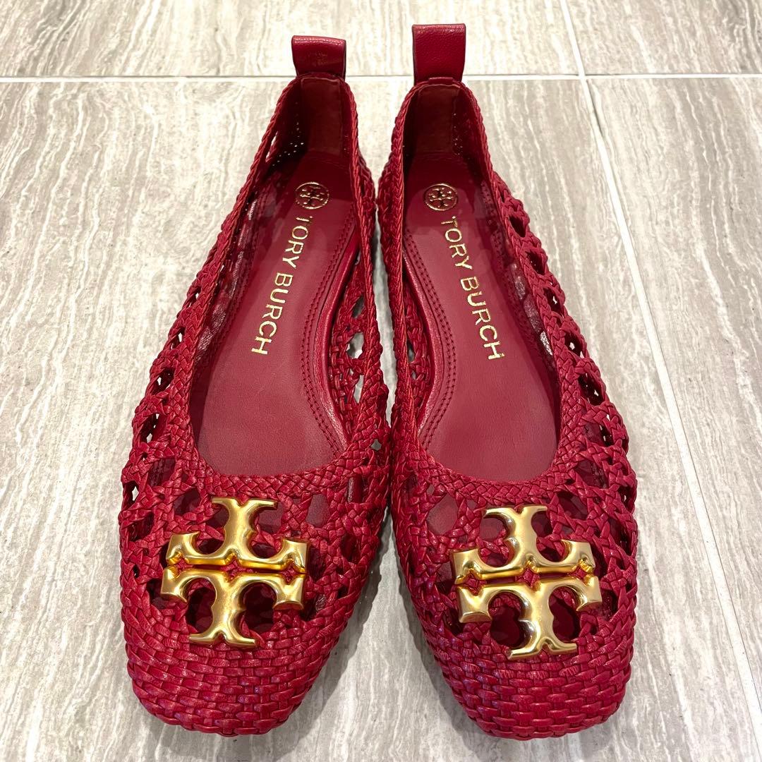 売約済みーーー【新品】TORY BURCH レッド フラットシューズ 8M