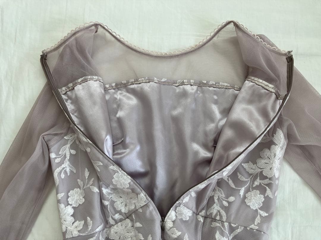 ＊Rire Féte ＊　ボタニカル刺繍　ドレス　9号　ベージュ