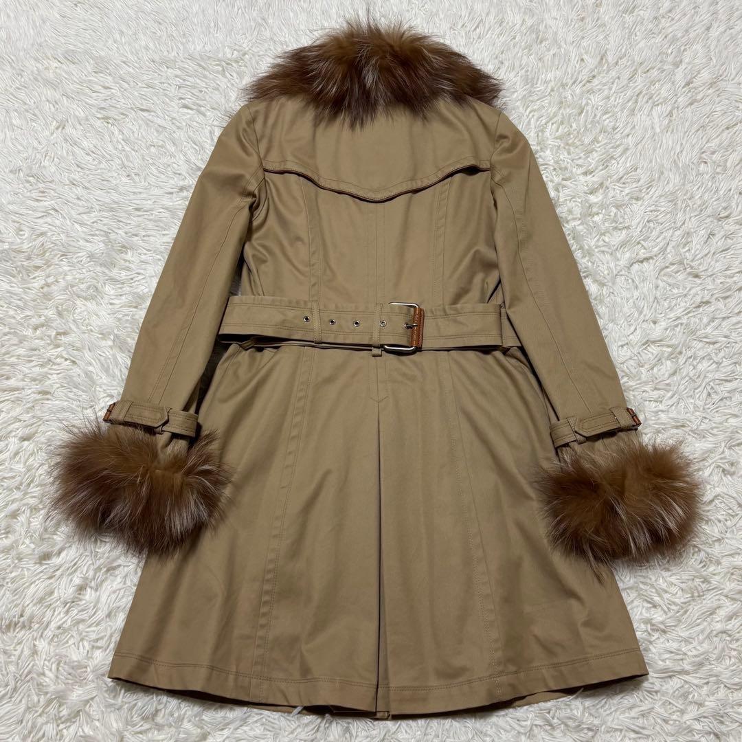 バーバリー ブルーレーベル パイピングコートエリ袖口 ファー ライナー ベルト