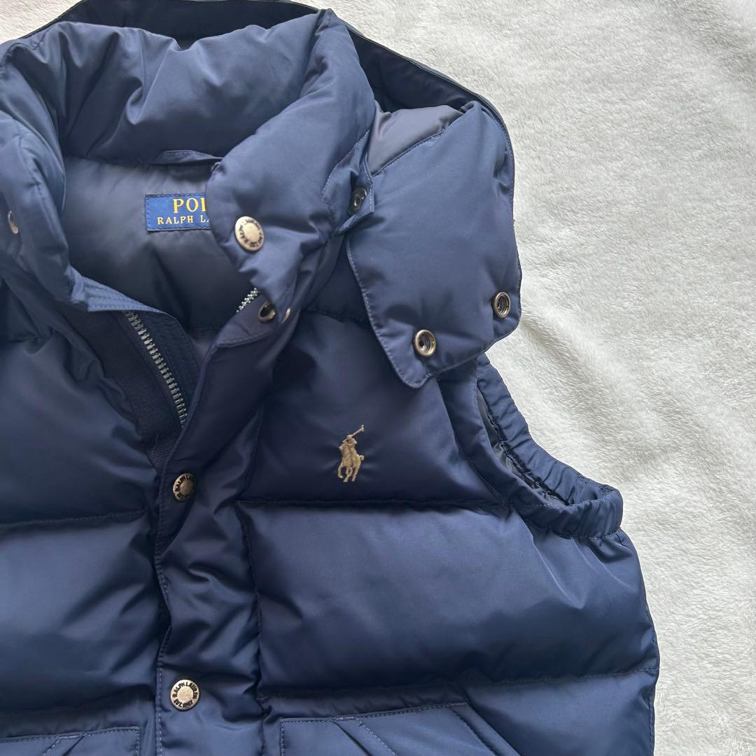 ポロラルフローレン　ダウンベスト　フードつき　ネイビー　ユニセックス　定番