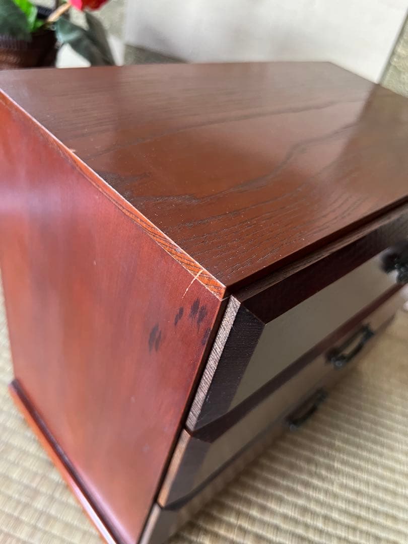 木製3段引き出し 箪笥 木製和風デザイン箪笥　ミニチェスト　ミニ箪笥　古道具