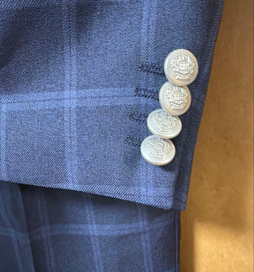 超美品★ワンダーファクトリー★3ピースフォーマル　スーツ★130cm紺チェック柄