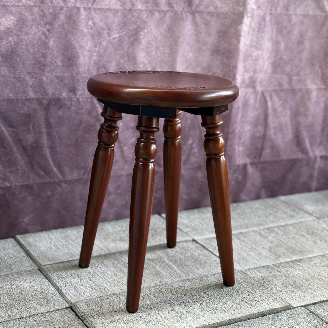 スツール 葡萄園 マホガニー無垢材 GP617 丸椅子