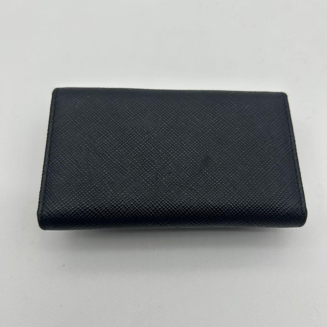 極美品　PRADA プラダ リボン　キーケース サフィアーノレザー NERO
