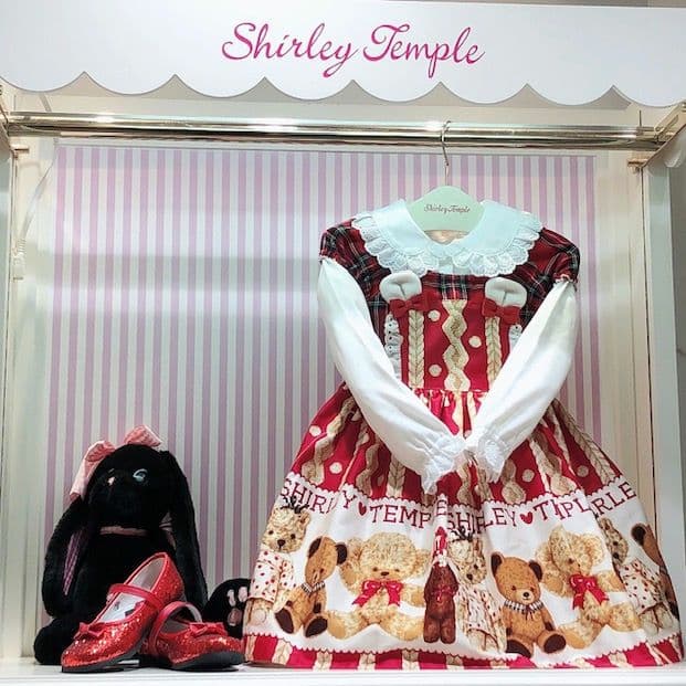 シャーリーテンプル　くまぬいぐるみptワンピース 100