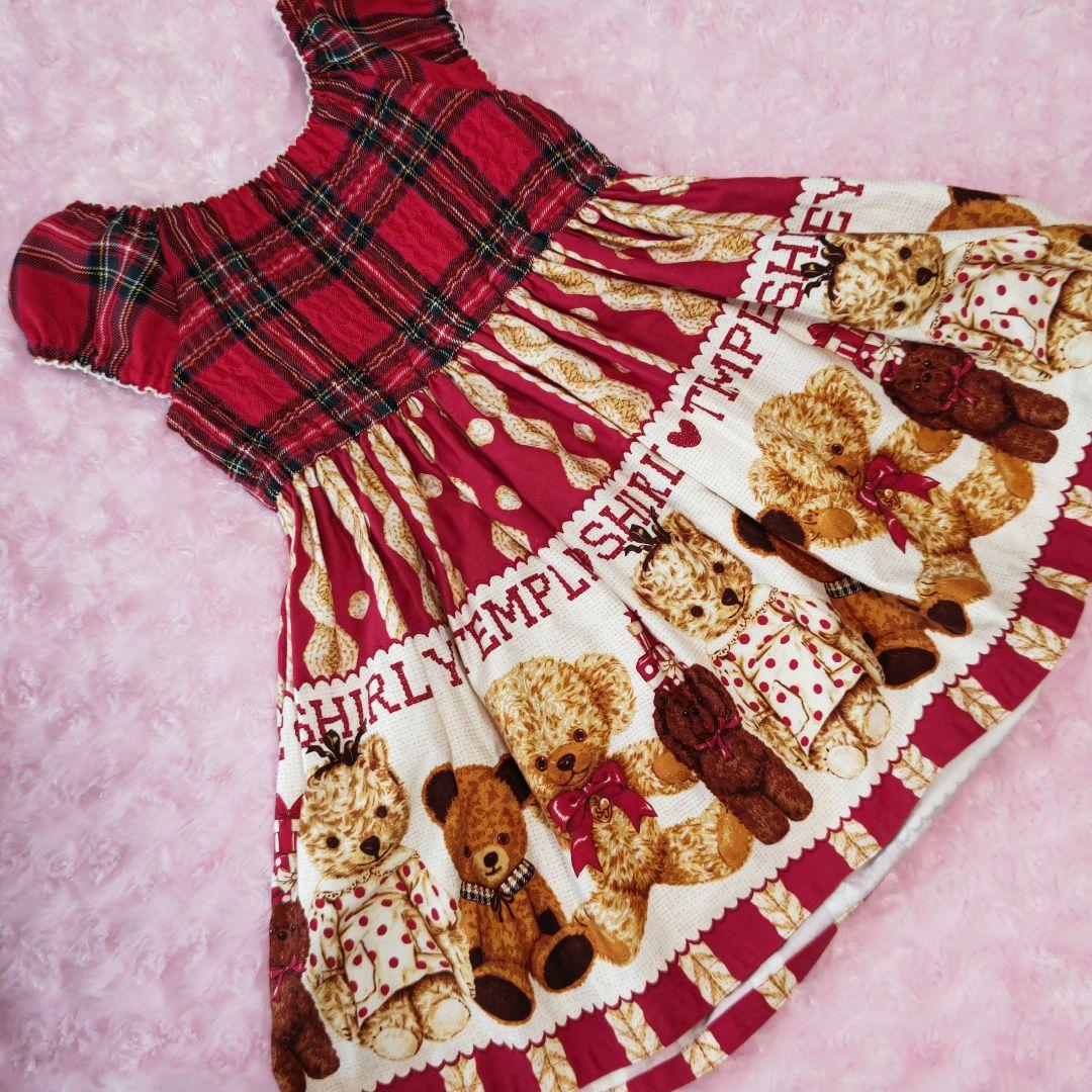 シャーリーテンプル　くまぬいぐるみptワンピース 100