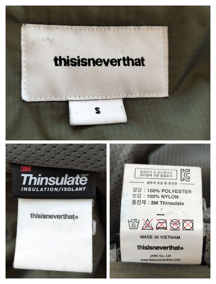 ディスイズネバーザット シンサレート ミリタリージャケット カーキ 【Ｌ相当】