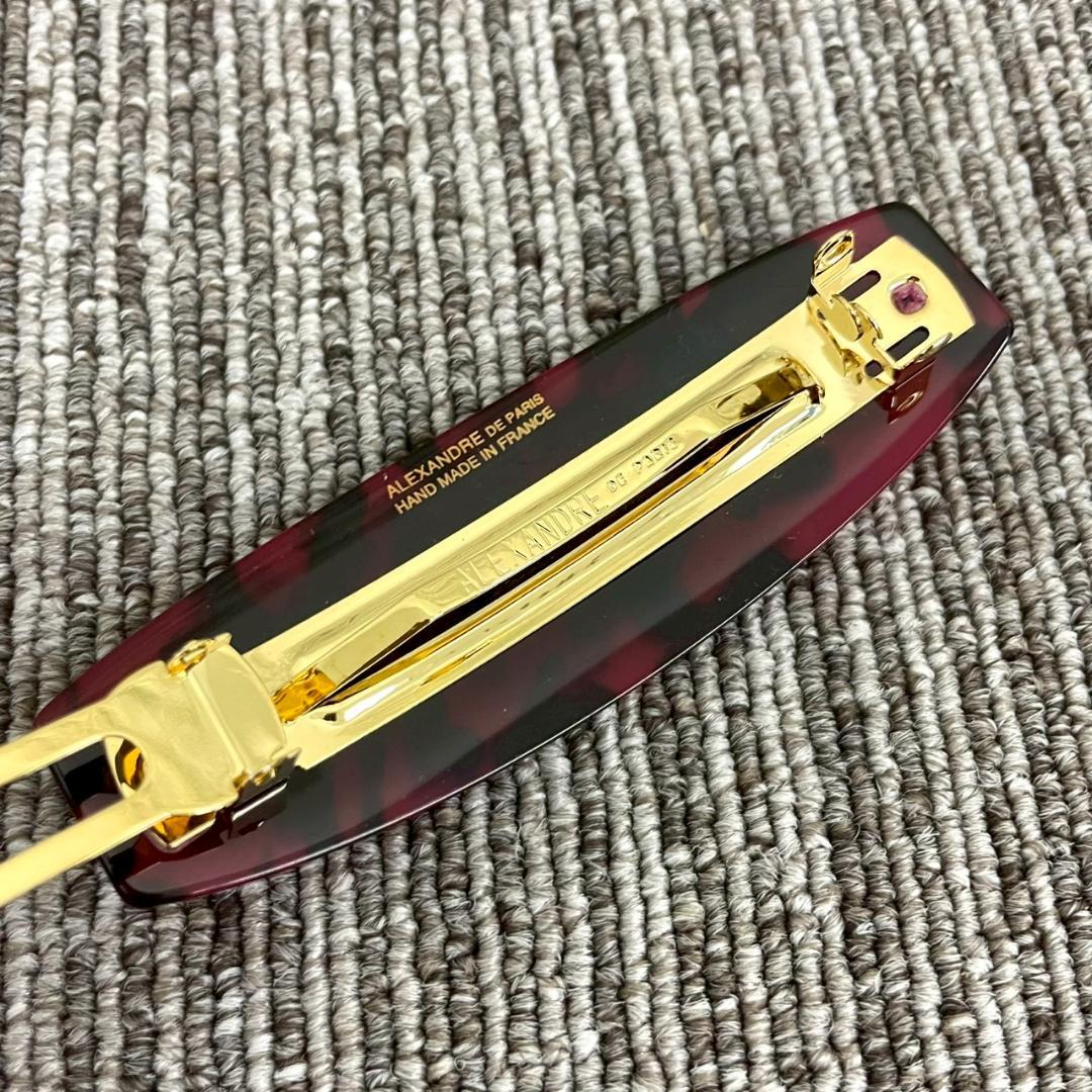 超美品　アレクサンドルドゥパリ　バレッタ　レオパード