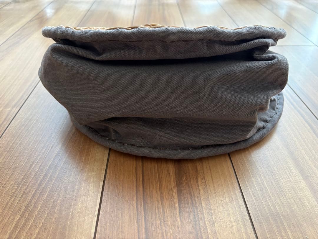 ebagos エバゴス キャンバス扇トート（半月かご）ストール付　BLACK 黒