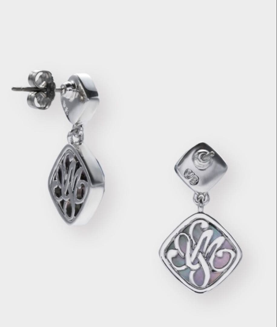 保証書有り ヴァンドームブティック　シェル カラーストーン ピアス　黒蝶貝