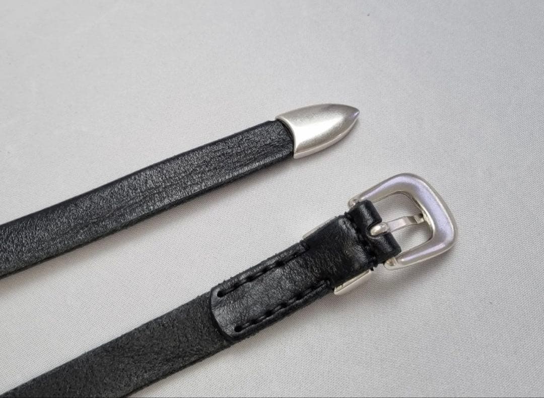 人気【OUR LEGACY】ベルト 2CM ブラック LEATHE.R BELT