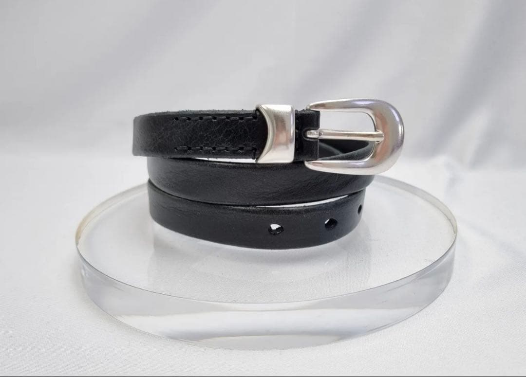 人気【OUR LEGACY】ベルト 2CM ブラック LEATHE.R BELT