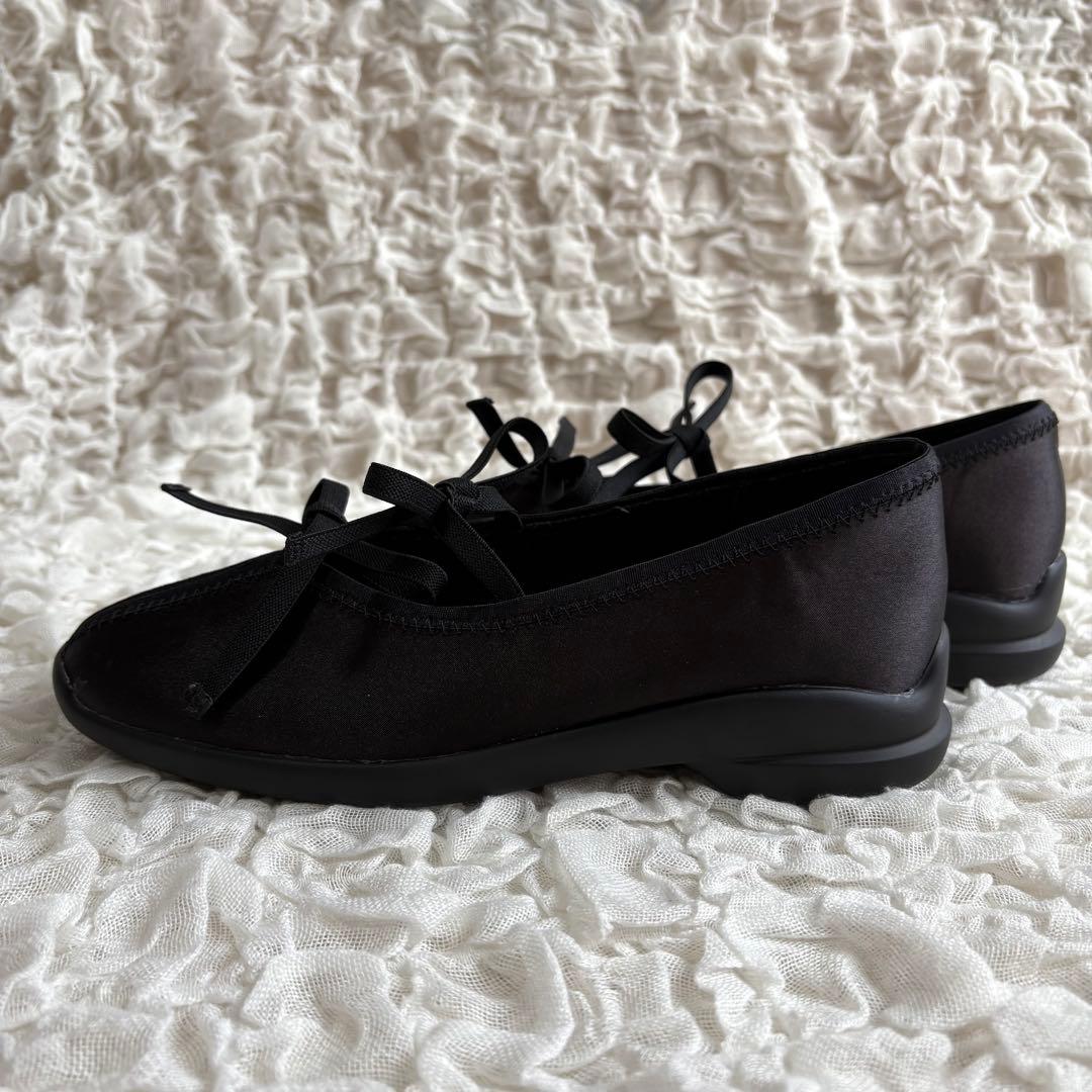 LETALON ルタロン Lダブルリボンバレリーナ バレエシューズ 黒 23cm