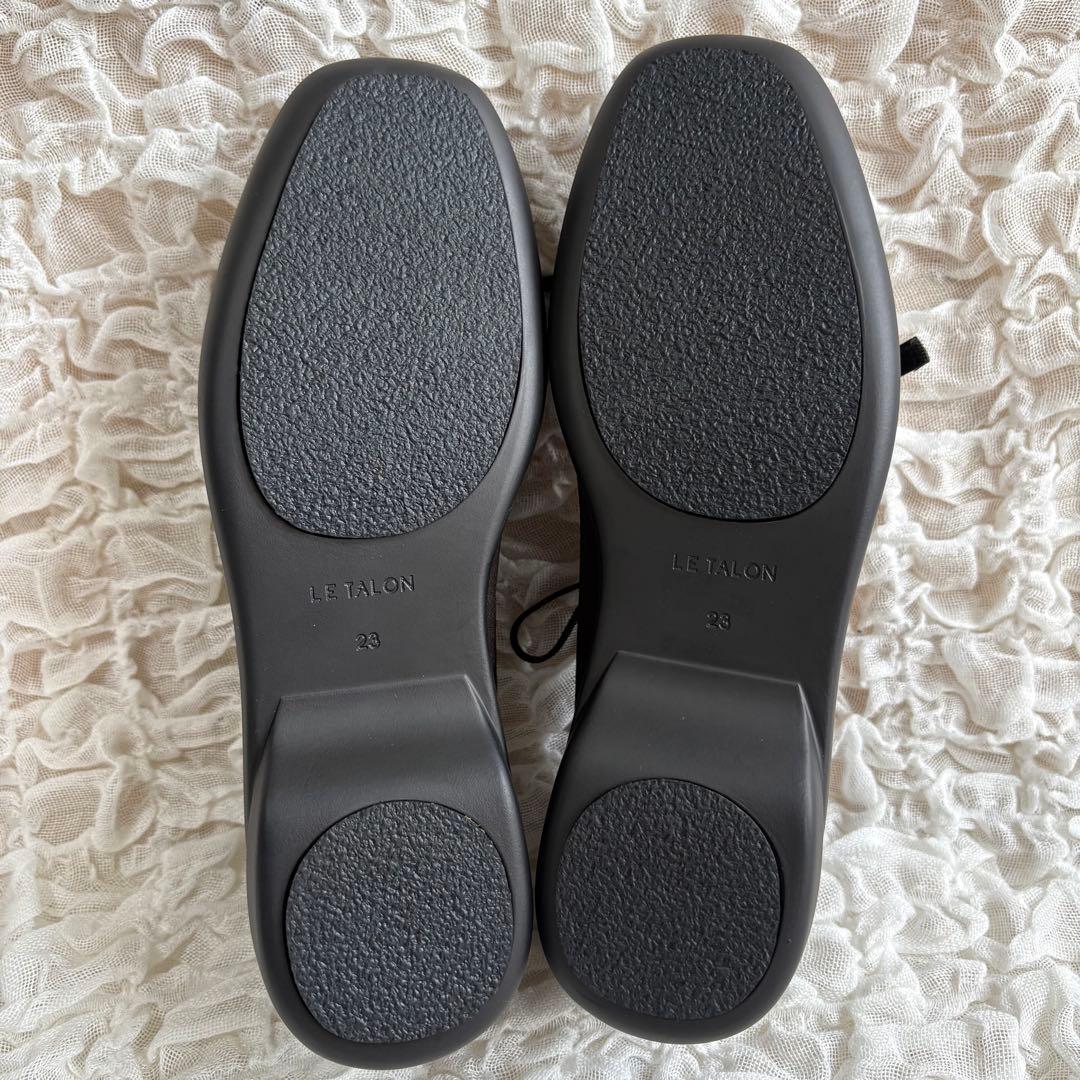 LETALON ルタロン Lダブルリボンバレリーナ バレエシューズ 黒 23cm