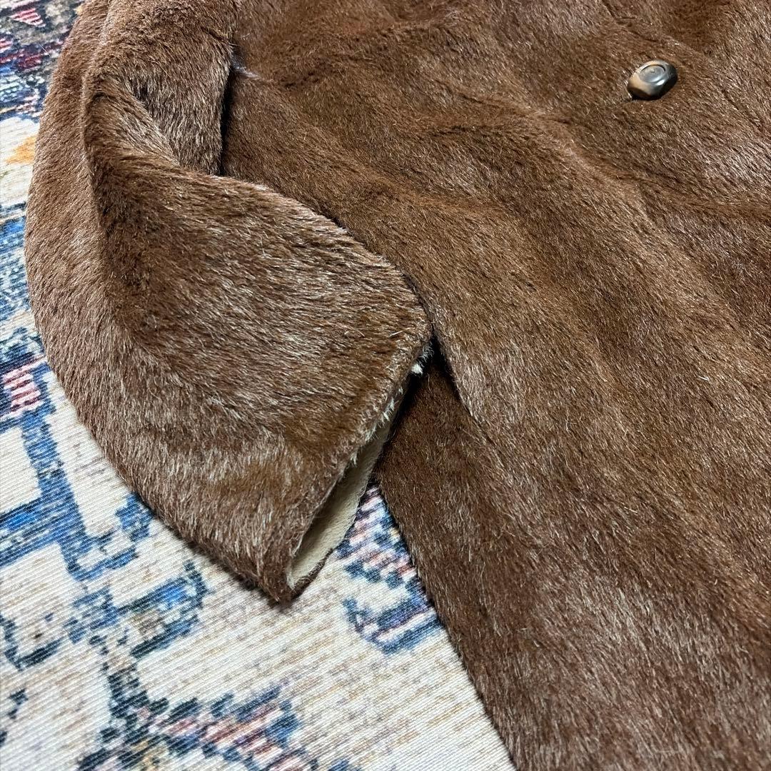 60s Lama far wool reversible coat ウール