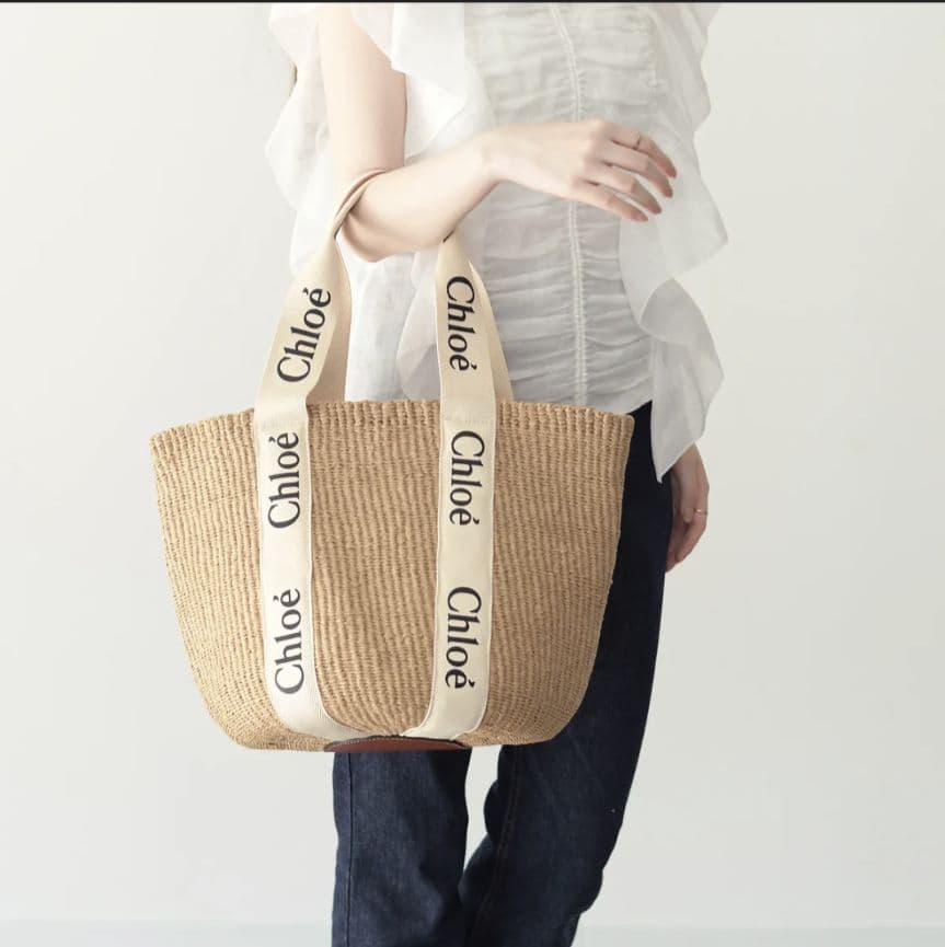 新品Chloe クロエ Woody ウッデイ ラージ バスケット バッグホワイト