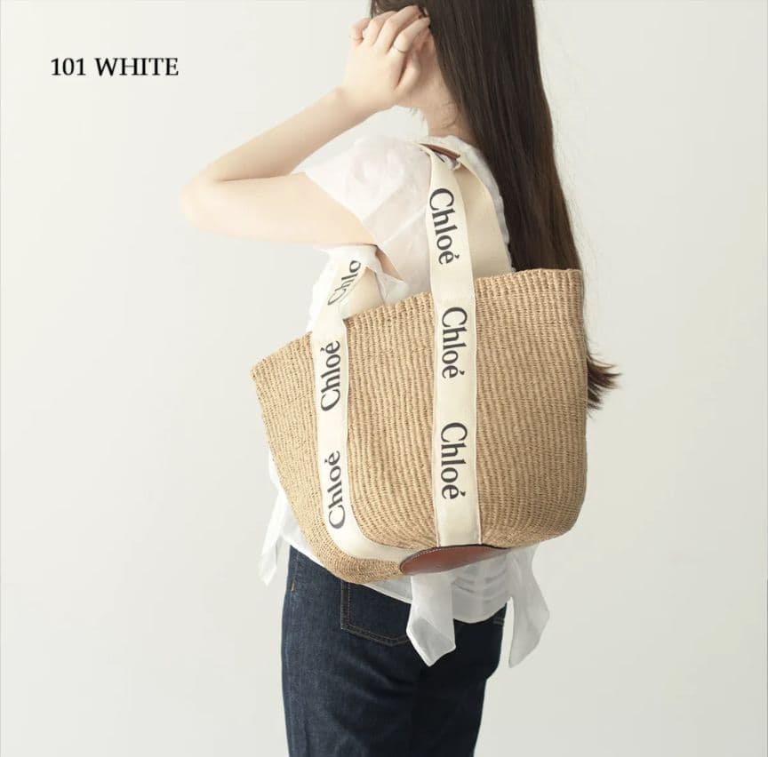 新品Chloe クロエ Woody ウッデイ ラージ バスケット バッグホワイト