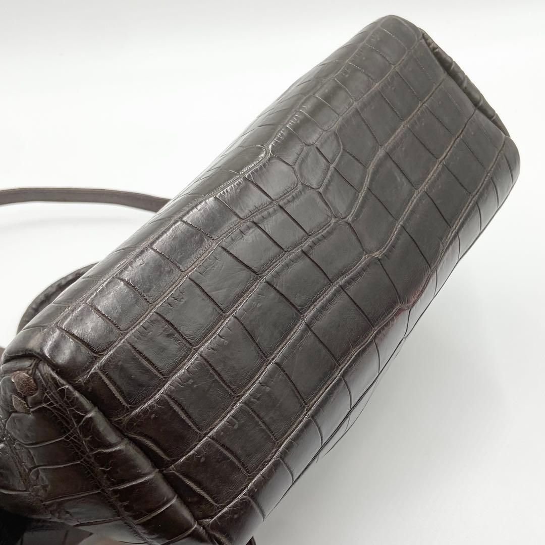 極美品　IBIZA イビサ　クロコダイル　マット　2way　レザー　　ブラウン