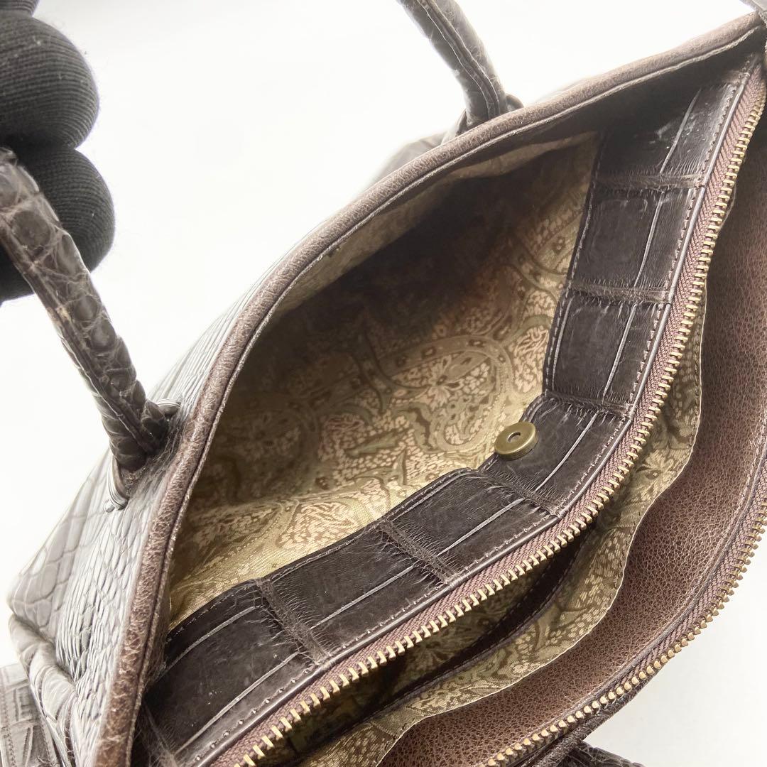 極美品　IBIZA イビサ　クロコダイル　マット　2way　レザー　　ブラウン