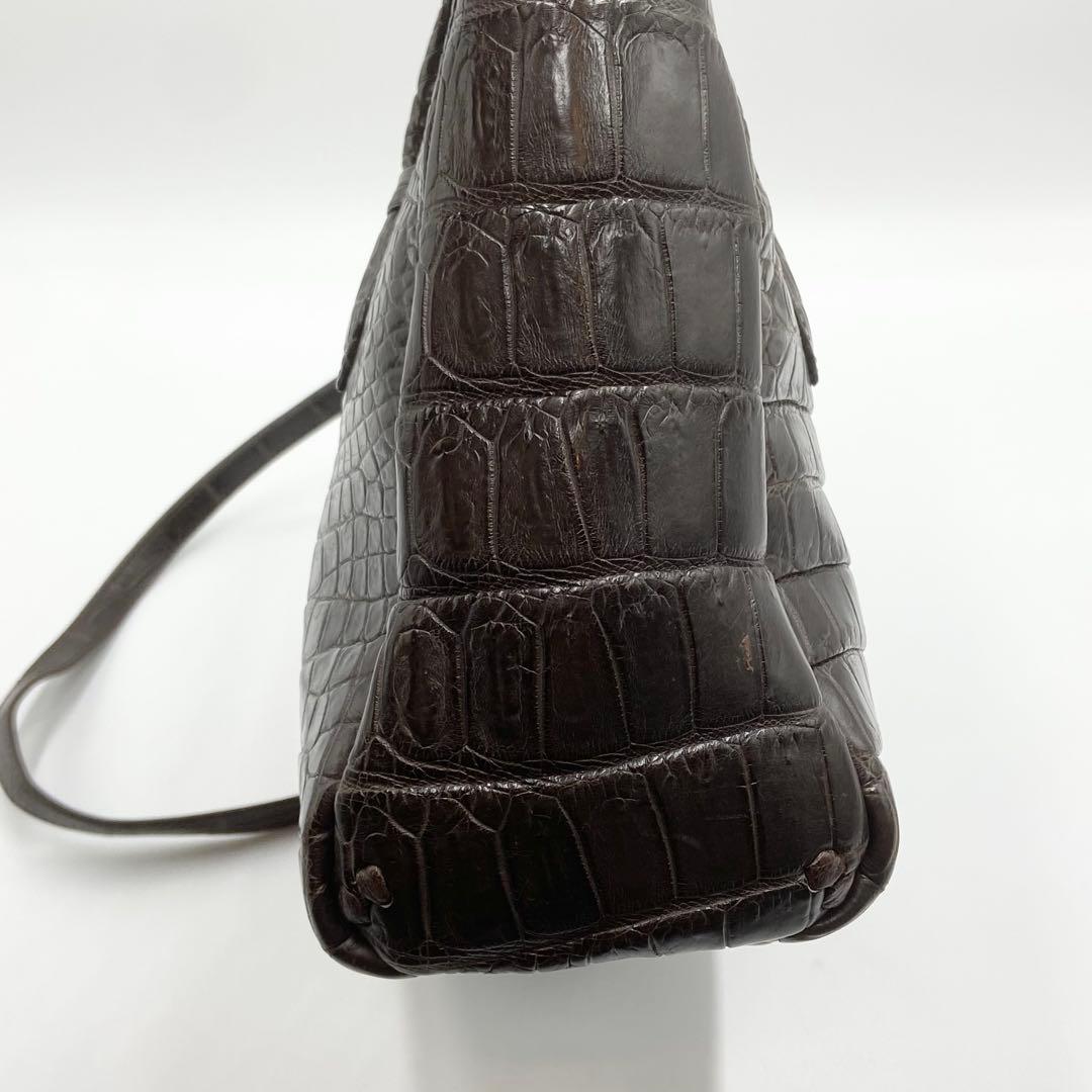 極美品　IBIZA イビサ　クロコダイル　マット　2way　レザー　　ブラウン