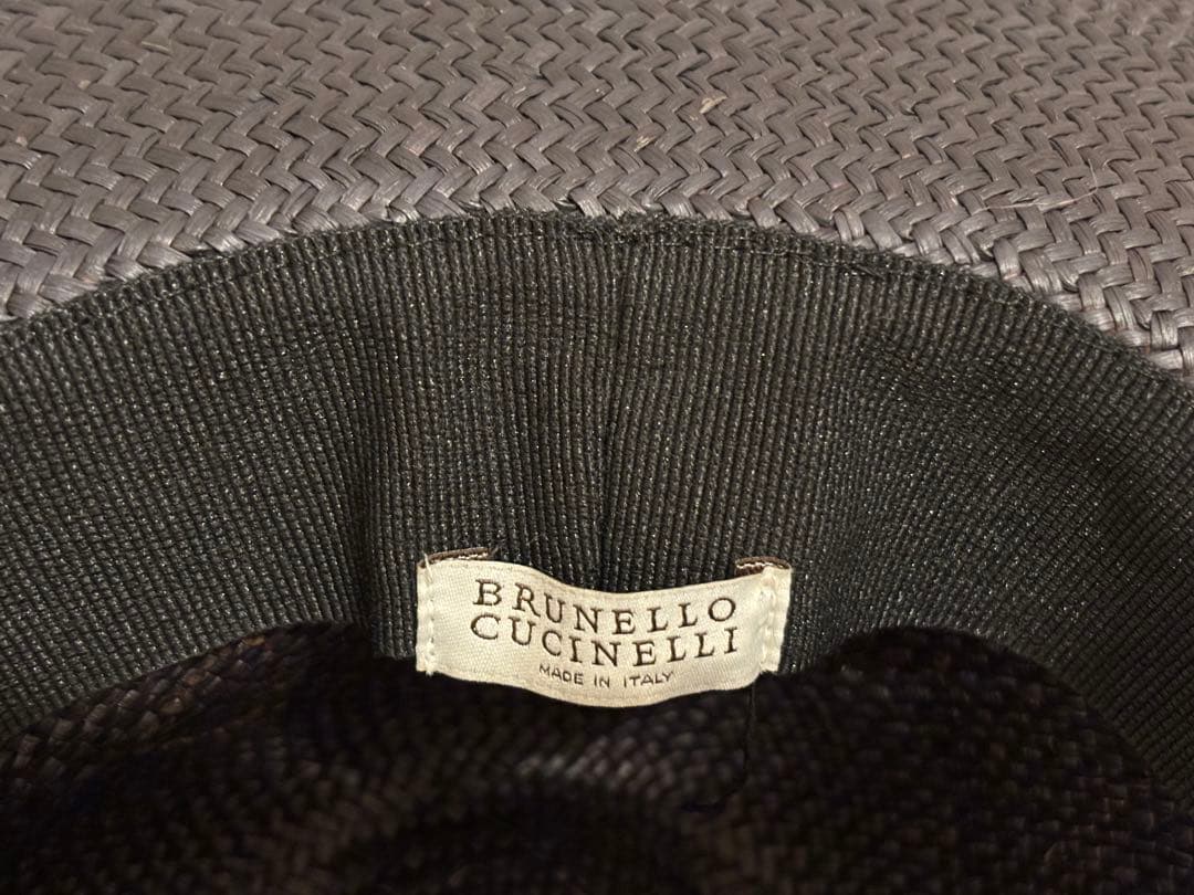 なつ　ブルネロクチネリ　濃紺ストローハット　レディース　フリーサイズ