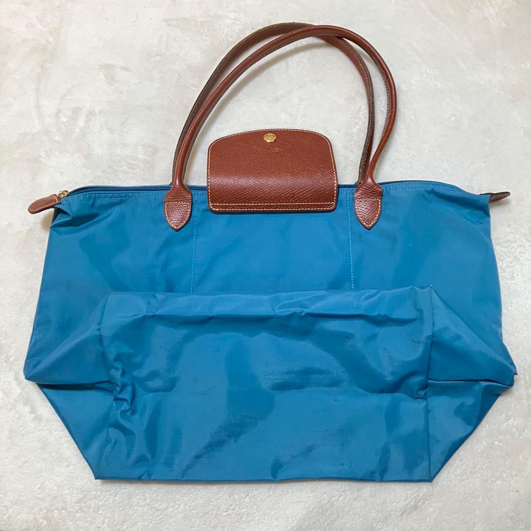 希少 ロンシャン プリアージュ エッフェル塔 トートバッグ L 肩掛け A4 青