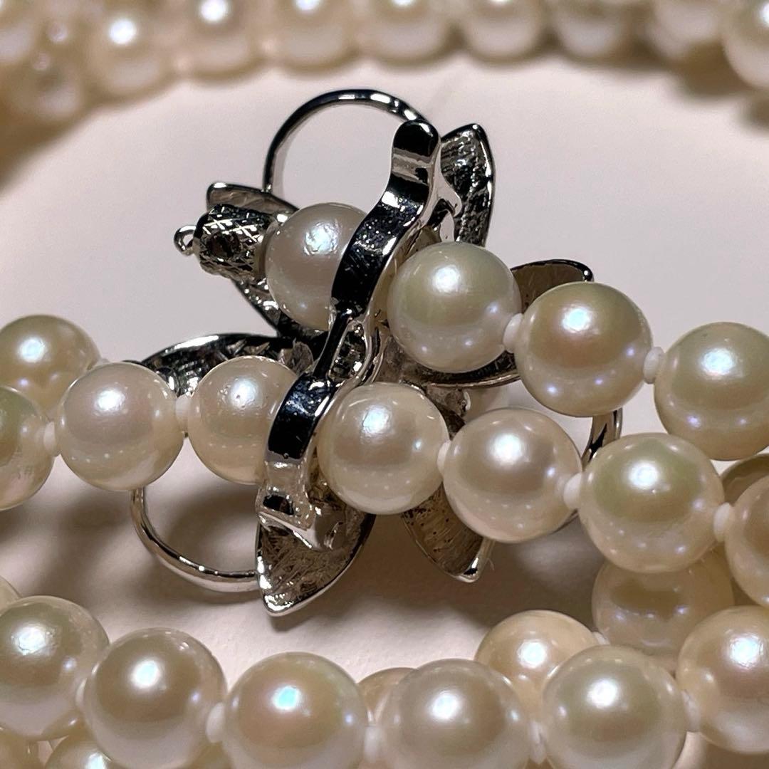 アコヤパール フラワークラスプ ロングネックレス 5.9〜6.3㎜ O556