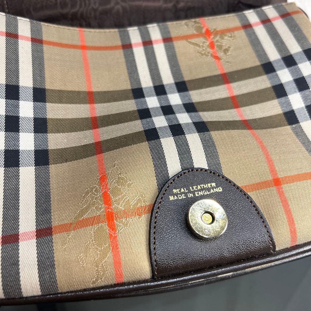 【美品】　バーバリー ショルダーバッグ シャドーホース ノバチェック