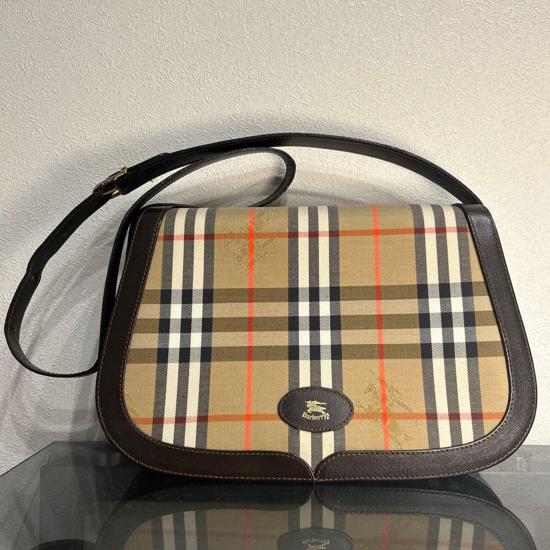【美品】　バーバリー ショルダーバッグ シャドーホース ノバチェック