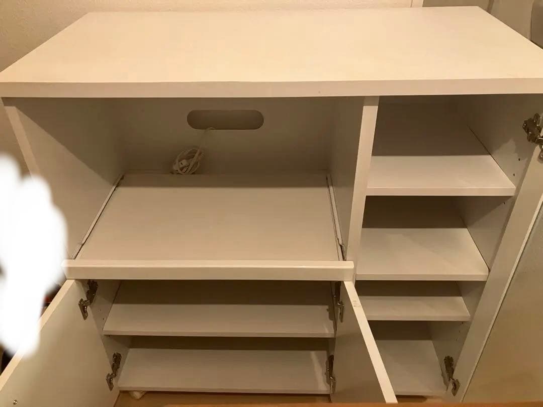 ニトリ　キッチンカウンター　レンジボード　白