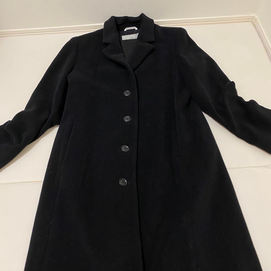 マックスマーラ　ロングコート　チェスターコート　LANAWOOL 42 3L 黒