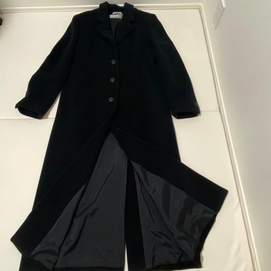 マックスマーラ　ロングコート　チェスターコート　LANAWOOL 42 3L 黒