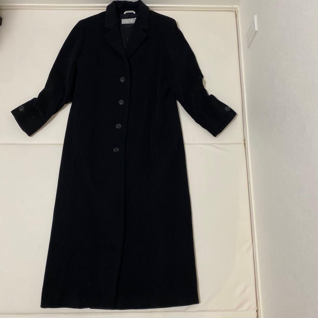 マックスマーラ　ロングコート　チェスターコート　LANAWOOL 42 3L 黒