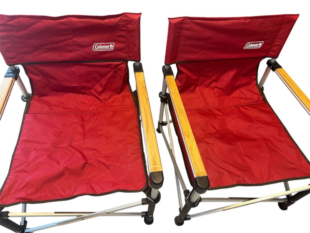コールマン　スリムキャプテンチェア　レッド2脚セット