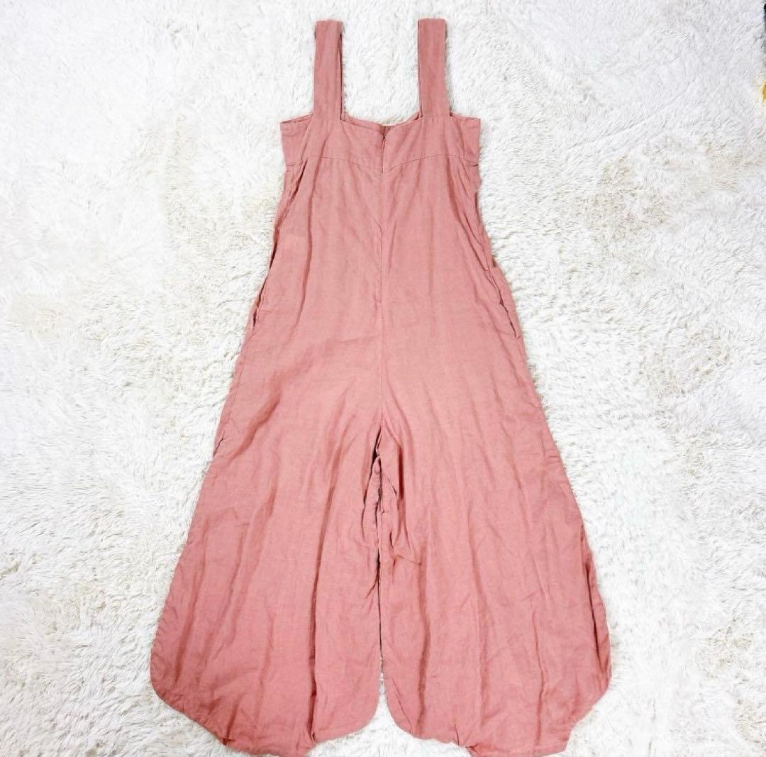 【美品】MYLAN カラーリネンオールインワン　ワイド　バルーン