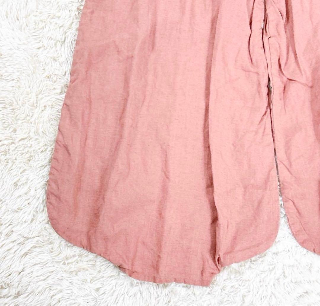 【美品】MYLAN カラーリネンオールインワン　ワイド　バルーン